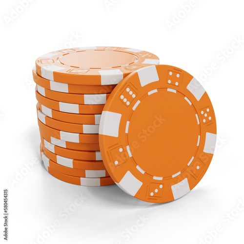 3d rendering - Casino poker and roulette chips