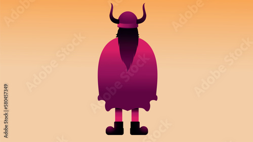 vikingo morado de espalda
