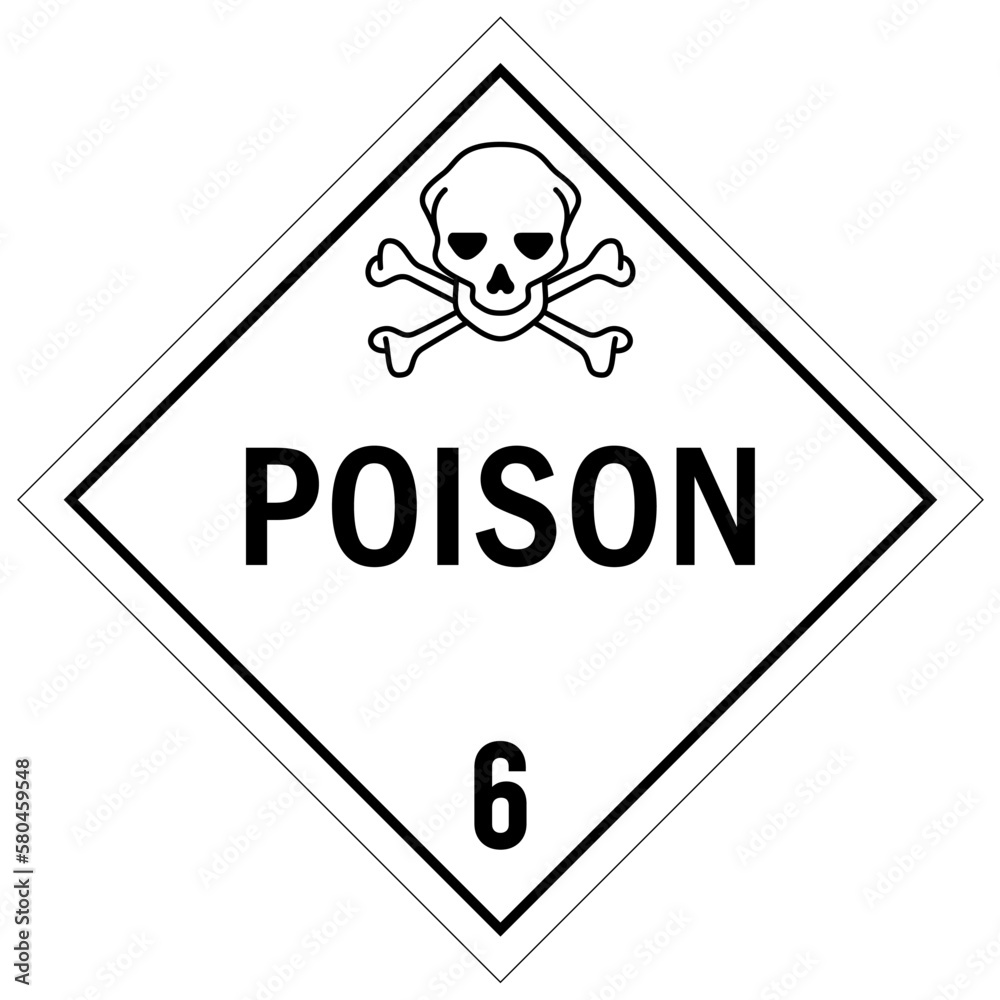 Poison warning sign placard Poison warning sign placard