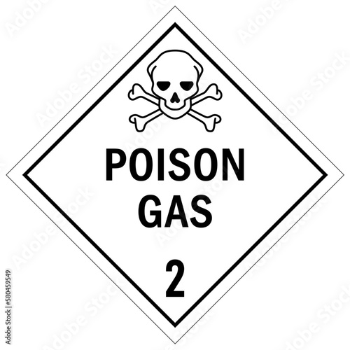 Poison warning sign placard poison gas