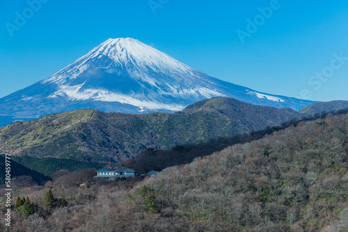 日本 神奈川県足柄下郡箱根町の駒ヶ岳ロープウェイから見える富士山