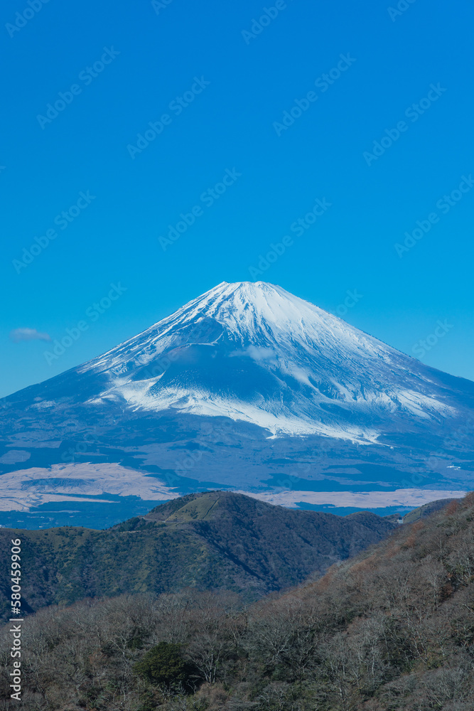 日本　神奈川県足柄下郡箱根町の駒ヶ岳ロープウェイから見える富士山