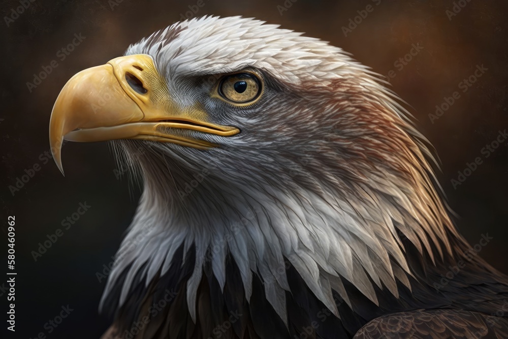 Fototapeta premium Eagle Close Up Portrait. Generative AI