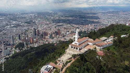 Bogota city view of the center with its buildings monserrate photo