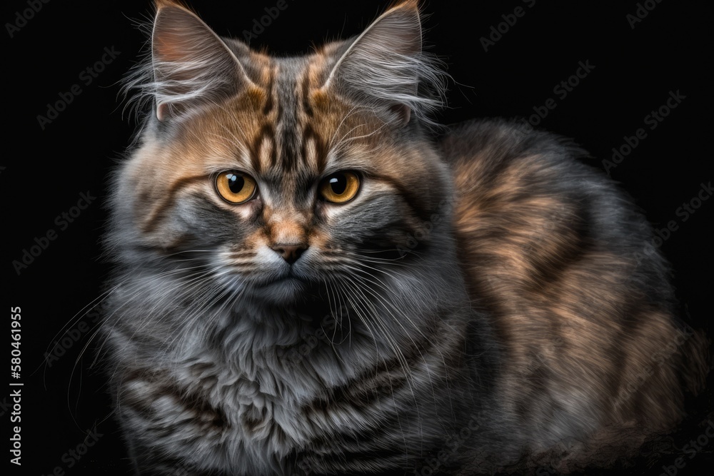 Cat sits and looks at the camera. Generative AI Cat sits and looks at the camera. Generative AI