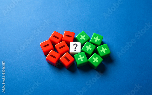 Pros and cons on the subject. Risk planning. Advantages and disadvantages. Evaluating possible profit and losses. Make a choice despite on benefits and drawbacks. Pluses and minuses for questions.