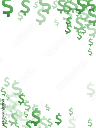 Green dollar signs flying currency vector