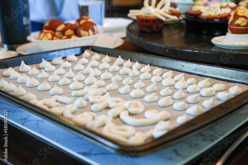 merengue drops desert on a baking sheet