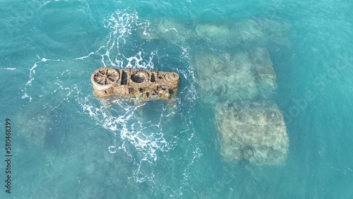 Sunken Shipwreck in the Atlantic Ocean photo