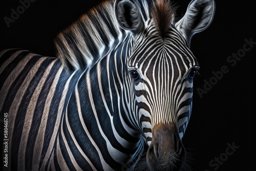 Animal zebra portrait. Generative AI