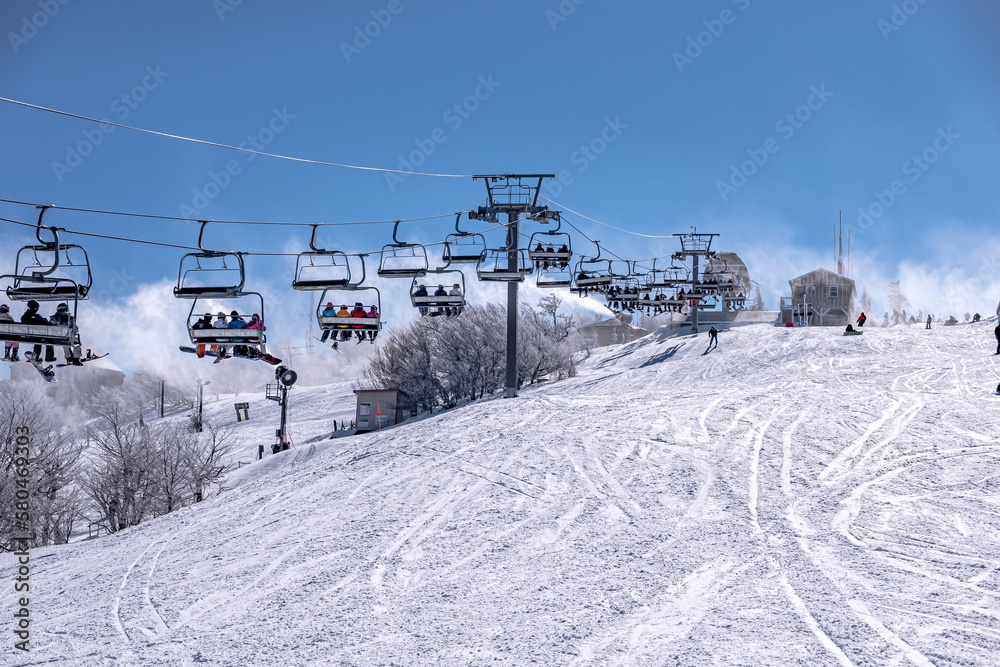 winter and snow scenery near beech mountain north carolina