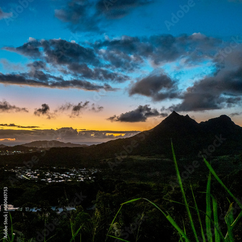 sunrise and beach scenes on island of oahu hawaii