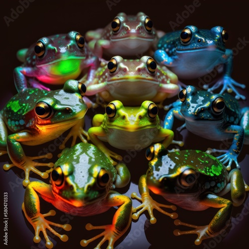 real frog sitting on a lily pad in nature  GENERATIVE AI
