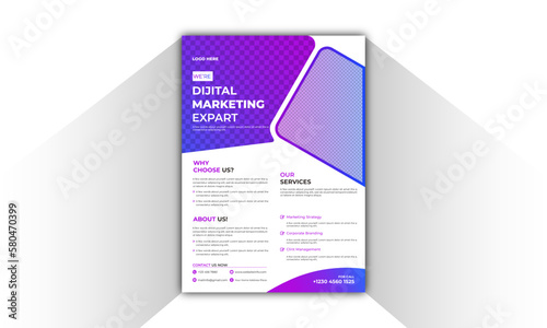 Wallpaper Mural Modern business flyer design vector, brochure, magazine cover template, Vector illustration template in A4 size. Torontodigital.ca