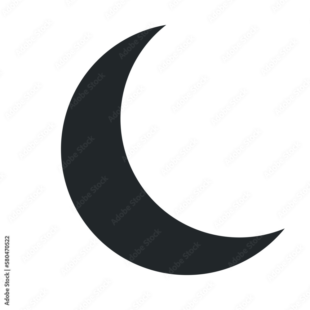 Moon icon flat. Illustration symbol of isolated vector glyph Moon icon flat. Illustration symbol of isolated vector glyph