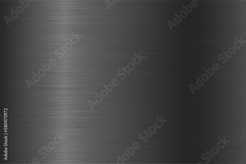 Realistic black metal texture with scratches. Brushed steel or aluminium plate. Old grunge polished metal surface. Vector illustration