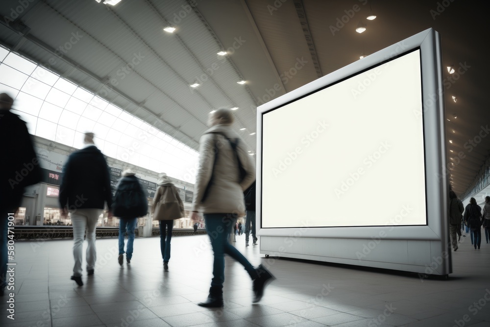 Billboard for advertisement in railway Generative AI Billboard for advertisement in railway Generative AI