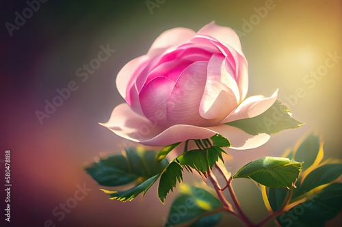 Rose Flower Macro Shot Background Generative AI