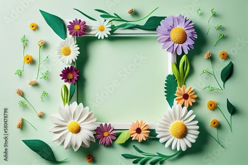 Wallpaper Mural Daisy Flowers Frame With Copy Space Generative AI Torontodigital.ca
