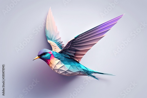 swallow in low poly style created with Generative AI technology