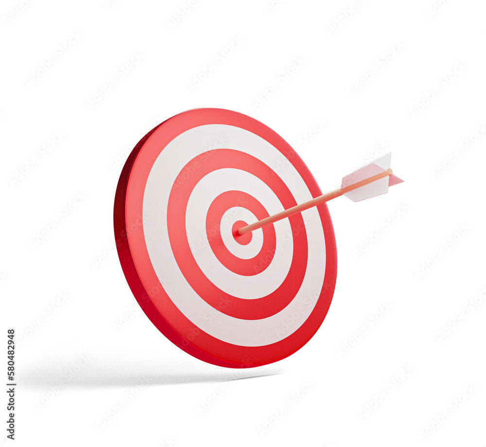 Arrow on the dartboard, suitable for business illustration, vision and mission for company presentasion. Transparent background Arrow on the dartboard, suitable for business illustration, vision and mission for company presentasion. Transparent background