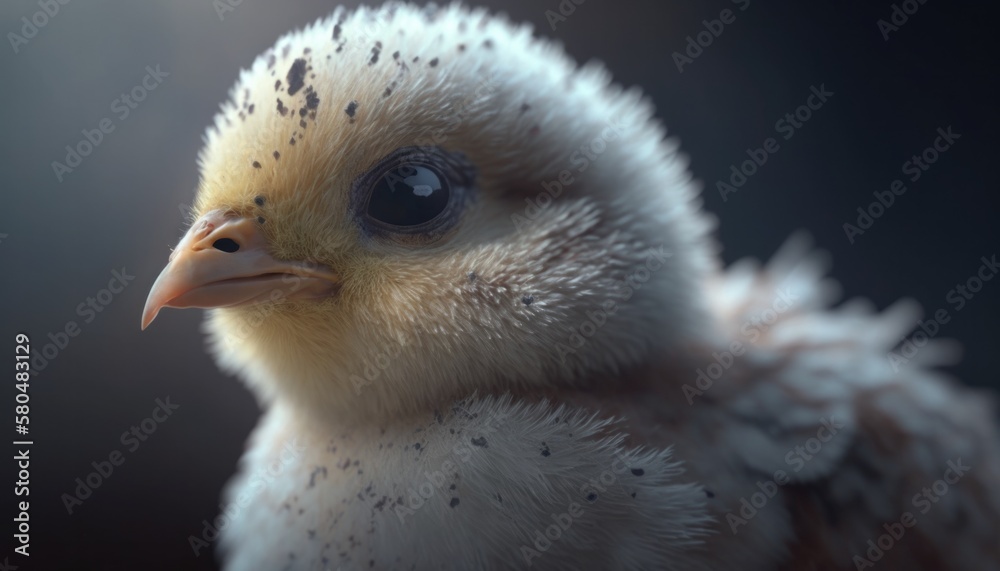 a baby chicken with black spots on its face generative ai a baby chicken with black spots on its face generative ai