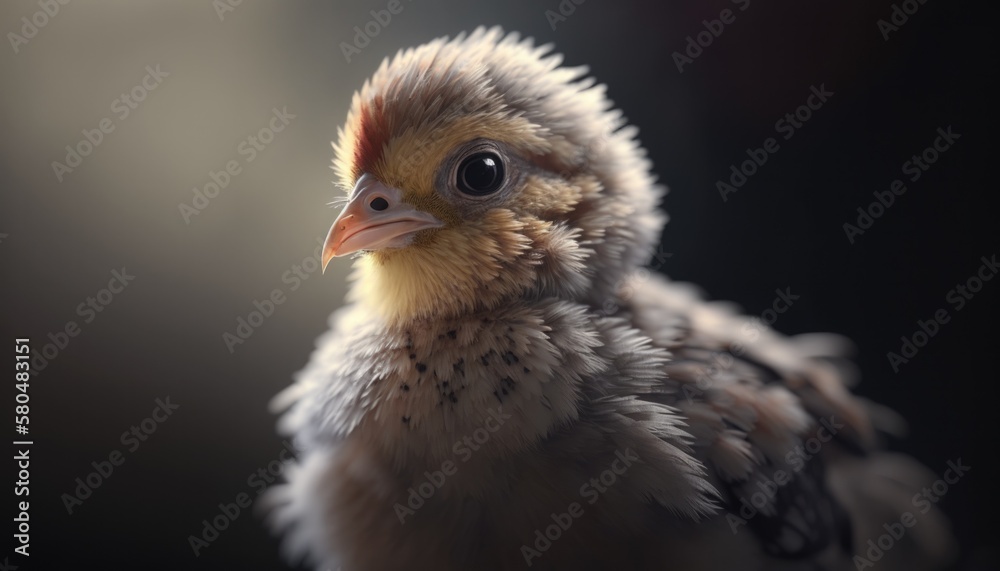 a baby chicken with black spots on its face generative ai a baby chicken with black spots on its face generative ai
