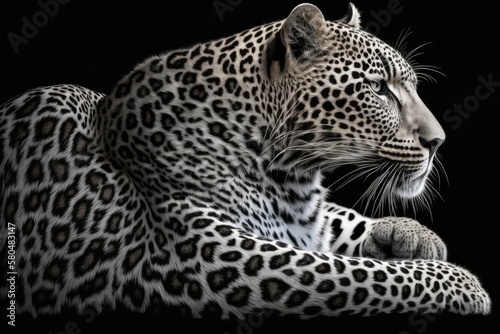 A black background with a white Jaguar. Generative AI