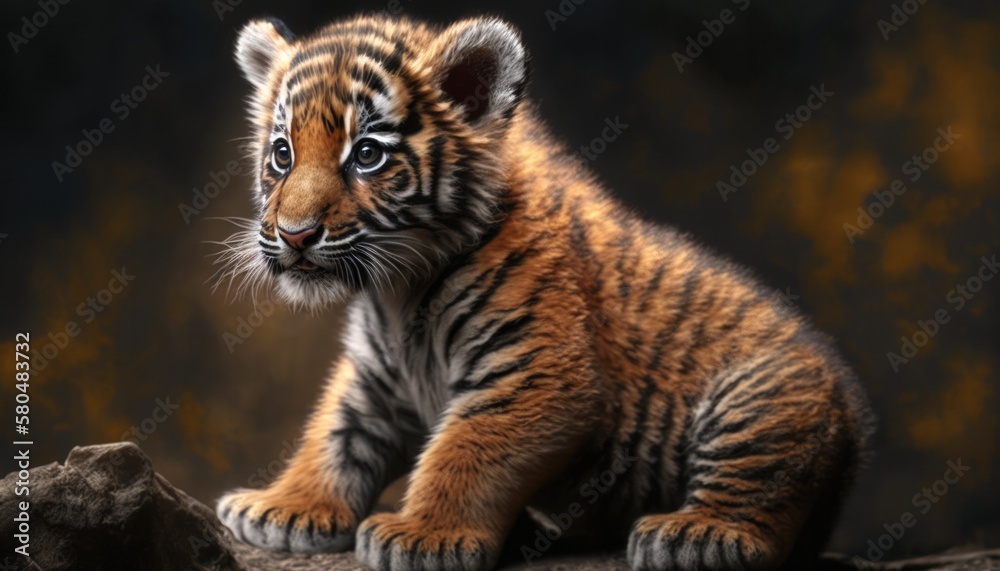Fototapeta premium a lion cub in the wild generative ai