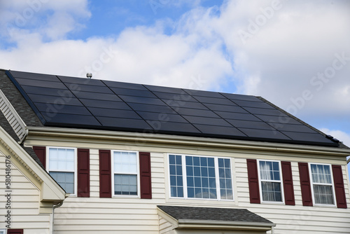 solar panels on the roof of the house