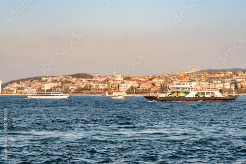 Wallpaper Mural Istanbul skyline. Ferry is crossing the Bosporus Torontodigital.ca