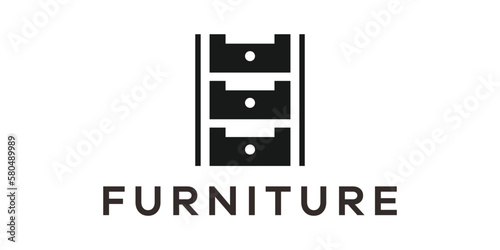 logo design wardrobe furniture vector illustration