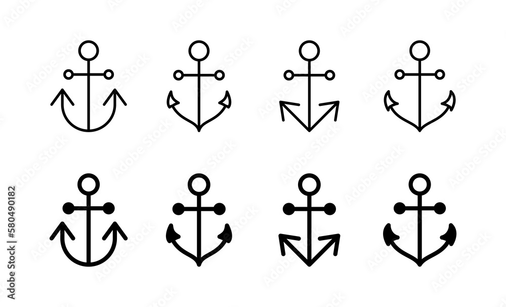 Anchor icon vector for web and mobile app. Anchor sign and symbol. Anchor marine icon. Anchor icon vector for web and mobile app. Anchor sign and symbol. Anchor marine icon.