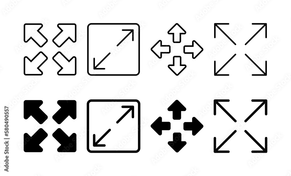 Fullscreen Icon vector for web and mobile app. Expand to full screen sign and symbol. Arrows symbol Fullscreen Icon vector for web and mobile app. Expand to full screen sign and symbol. Arrows symbol