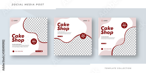 Social media post template for cake shop