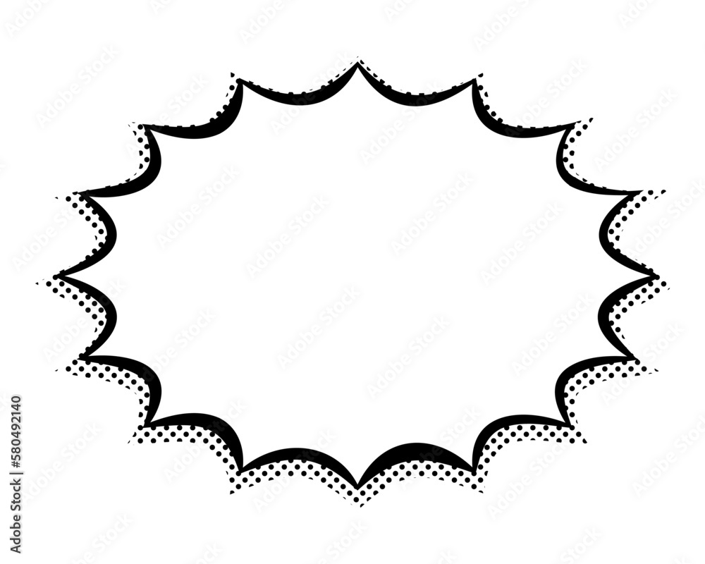 Naklejka premium トゲトゲの楕円形フレーム・コピースペース