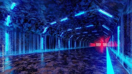 futuristic tunnel of light