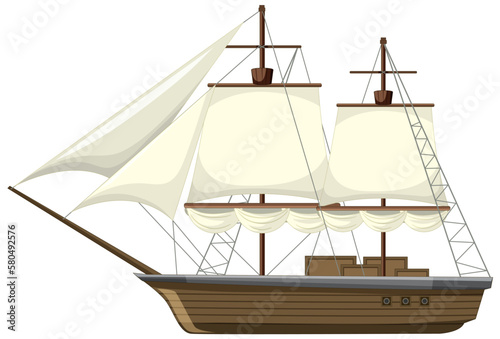 The barque on the white background
