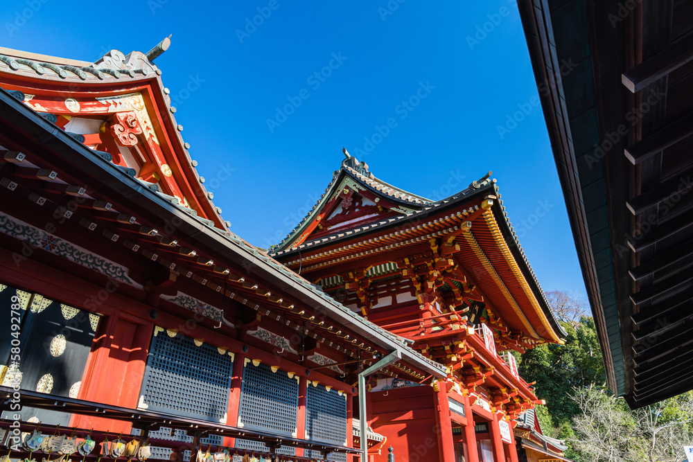 日本 神奈川県鎌倉市の鶴岡八幡宮の本宮 日本 神奈川県鎌倉市の鶴岡八幡宮の本宮