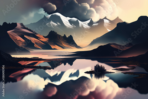 Subdued Elegance of an Abstracted Landscape, generative ai