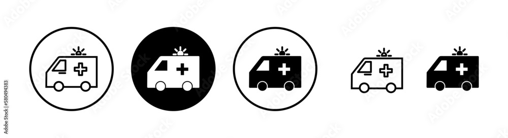 Ambulance icon vector illustration. ambulance truck sign and symbol. ambulance car