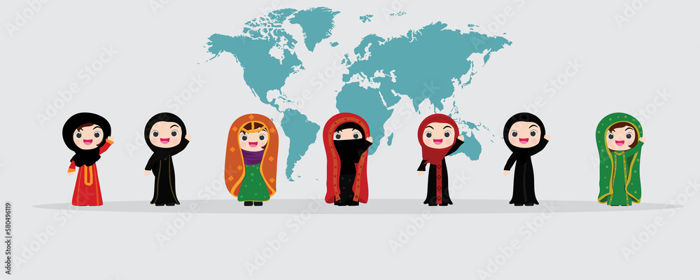 Fototapeta premium people national Infographic with Traditional Costume and Tourist: Vector.