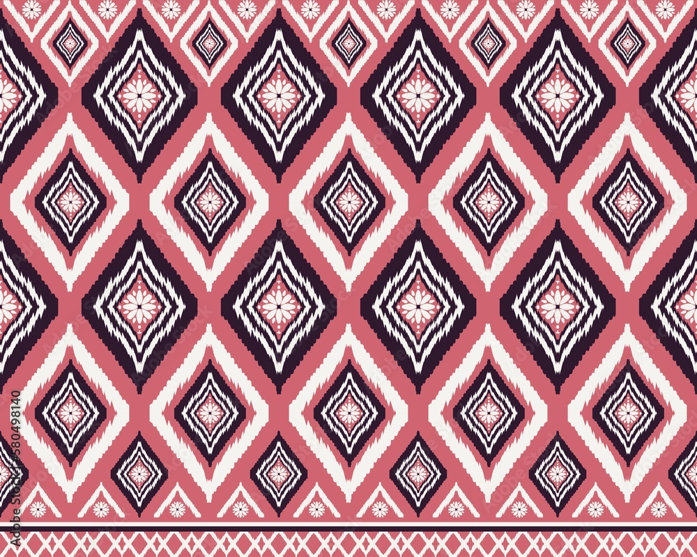 Ethnic ikat design. Seamless ethnic ikat pattern. ethnic ikat folk embroidery abstract art. design for clothing ,wrapping,carpet,wallpaper,fabric,textile and cover.