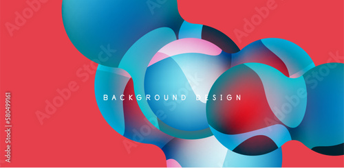 Spheres and circles abstract background, trendy colorful design. Vector Illustration For Wallpaper, Banner, Background, Card, Book Illustration, landing page
