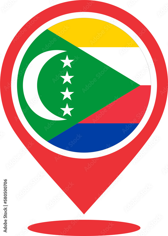 pin mark location of Comoros 2023031182 pin mark location of Comoros 2023031182