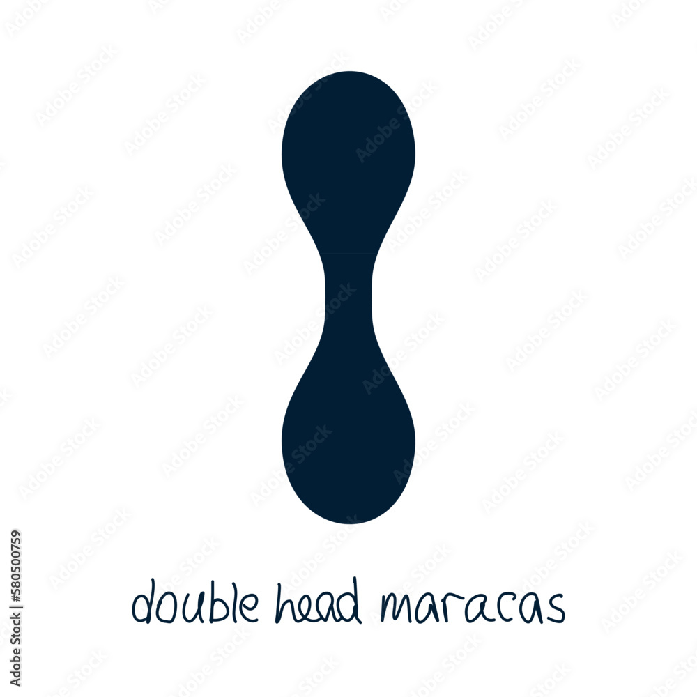 Fototapeta premium Hand drawn toy musical instruments for kids. Flat vector maracas silhouette illustration