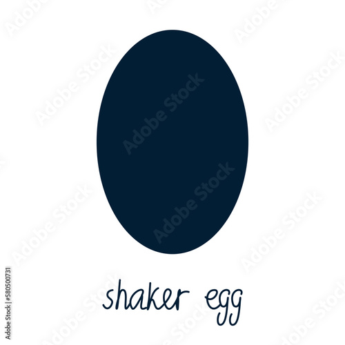 Hand drawn toy musical instruments for kids. Flat vector shaker egg silhouette illustration