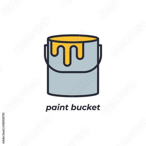 Vector sign paint bucket symbol is isolated on a white background. icon color editable.