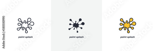 paint splash icon. Line, solid and filled outline colorful version, outline and filled vector sign. Idea Symbol, logo illustration. Vector graphics