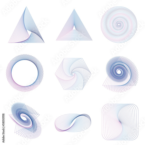 Gradient geometric whirl pattern.